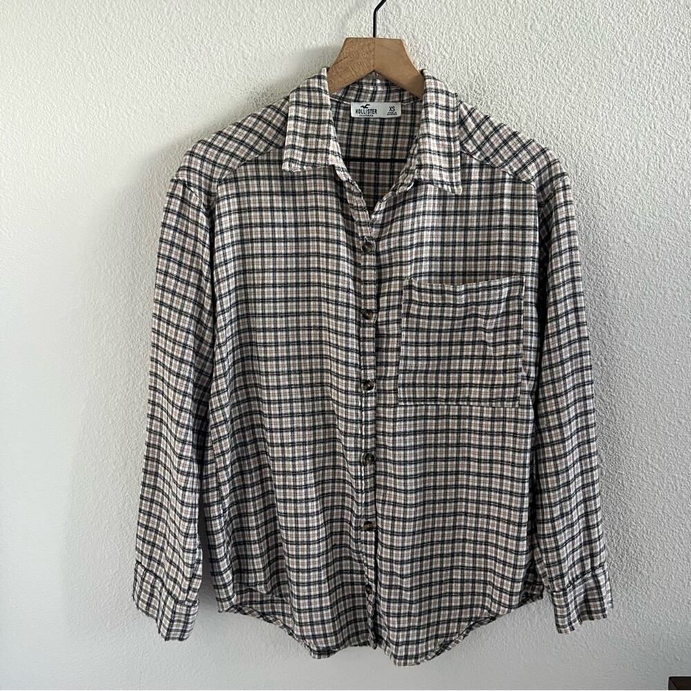 Hollister Plaid Flannel Long Sleeve Shirt Shacket XS